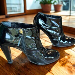 Miu Miu Vintage 2000s Womens Patent Leather High Heeled Ankle Boots Size 10